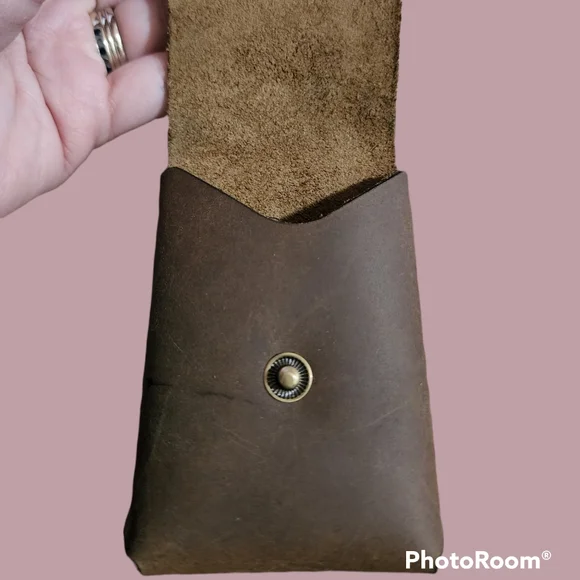 Handmade Genuine Leather Small Card/Money Holder - Picture 3 of 7